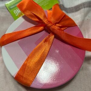 Springtime Coaster Set of 4 Ceramic and Cork NWT